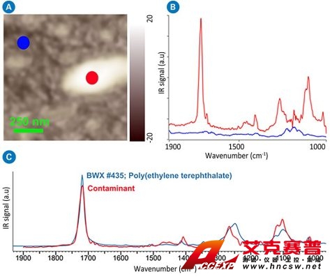 原子力顯微鏡紅外缺陷檢測;裸硅片上納米污染物的光熱AFM-IR光譜