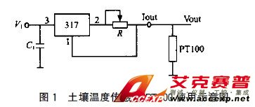 圖1 記錄儀中土壤溫度傳感器PT100使用示意圖