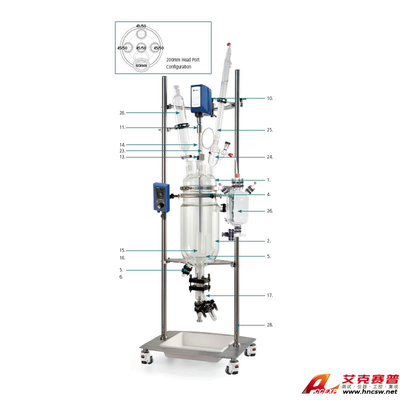 JULABO優(yōu)萊博 50L玻璃夾套反應(yīng)釜（DN300法蘭開口），JRS-1503-04